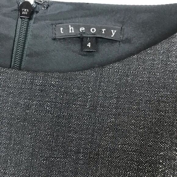 Theory Dress Nuriana Raetia Stretch Wool Dark Gray Sheath Short Sleeve 4 S - Picture 10 of 11